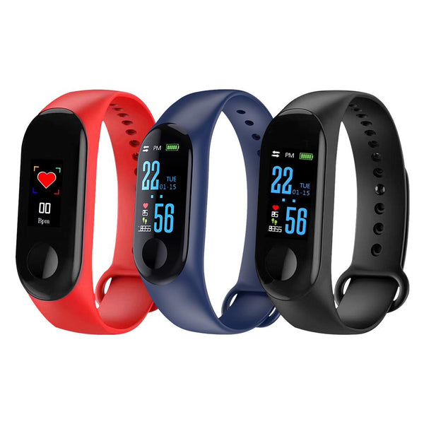 M3 Color Screen Smart Bracelet Motion Heart Rate Blood Pressure Monitoring Sleep Monitoring Waterproof Information Push