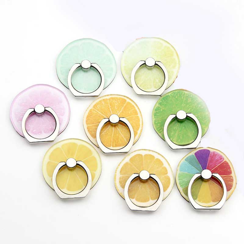 New Arrival Mobile Phone Holder Metal Finger Ring Holder Cute Lemon Fruits Phone Ring Holder Phone Stand Support