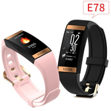 E78 Women bracelet watch men heart rate blood pressure smart wristband fitness band tracker Ip68 waterproof sport watch swim